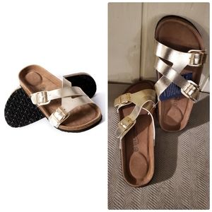 Double Buckle Criss-cross Sandals